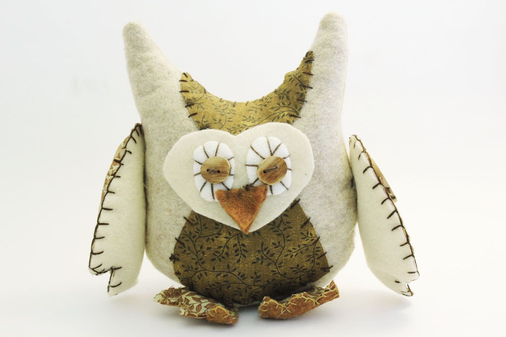 Large Owl Stuffed Animals Felt Woodland Critters Handmade