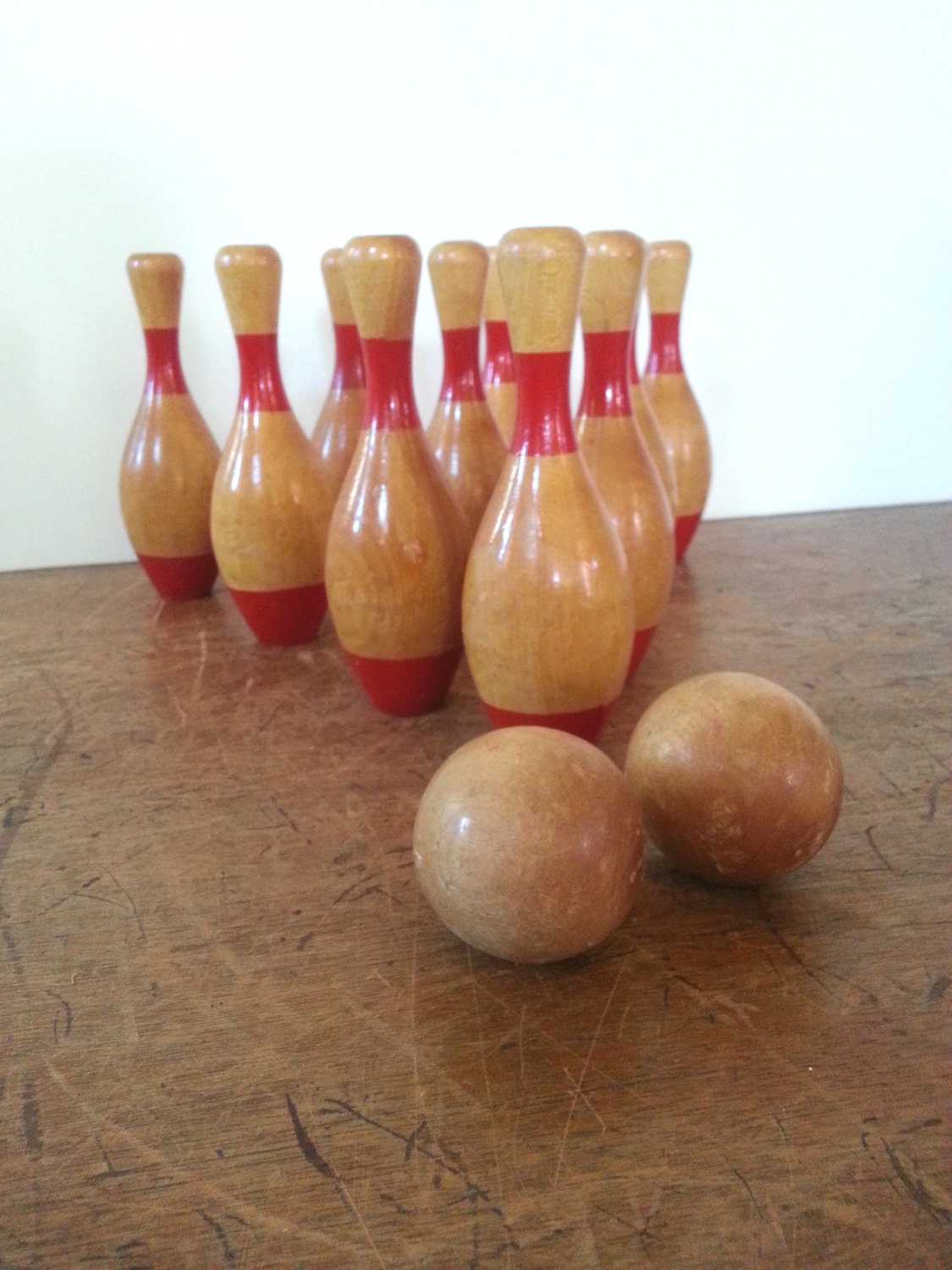 Skowhegan Duckpin Bowling Set in Original Box with Vintage