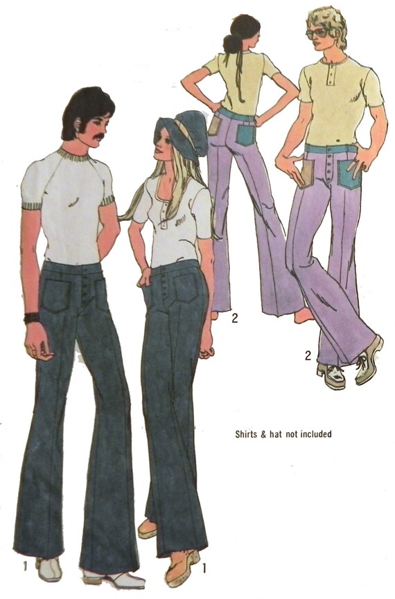 1970s Bell Bottom Jeans sewing pattern Simplicity 9483 Size 10