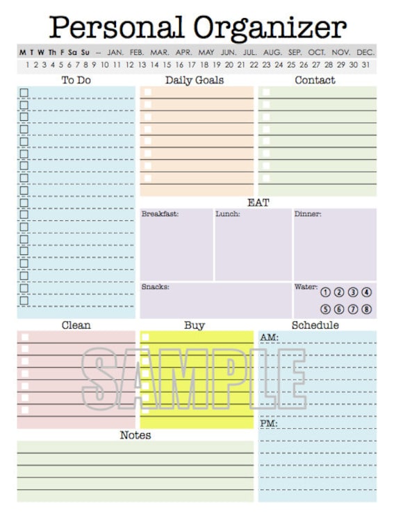 Organizer Cute Planner Template