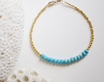 genuine turquoise bracelet /// stacking bracelet