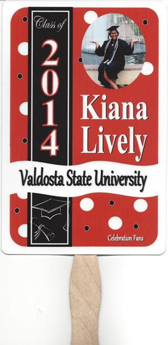 Custom Photo Graduation Fans Set of 6