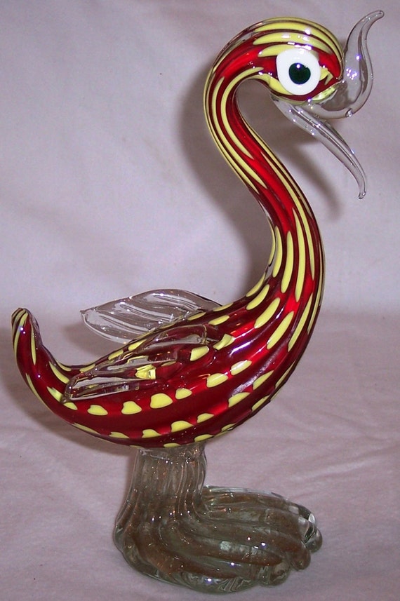 art glass bird figurine