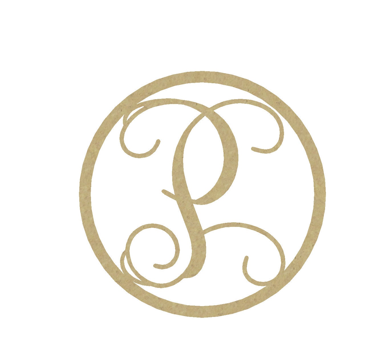 Wooden Monogram Letter P Large or Small Unfinished by Buildeez