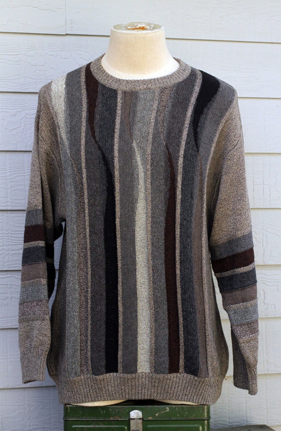 vintage NORM THOMPSON knit men's crewneck cosby sweater