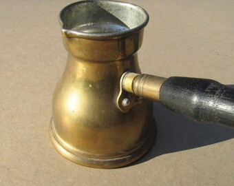 Coffee? - Vintage brass dipper with ebonized handle - Great style for Craft or Decor!