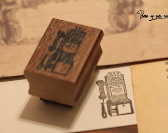 Korean wooden wood square Old Phone Rubber Stamp Set stamp up stampin up