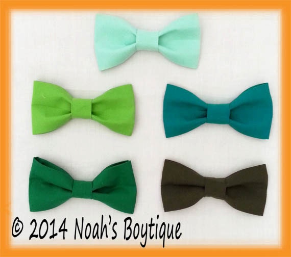 Mint Bow Tie - Lime Bow Tie - Green Bow Tie - Teal Bow Tie - Olive Green Bow Tie - Baby Boy Neck Ties - Snap Bow Ties by NoahsBoytiques