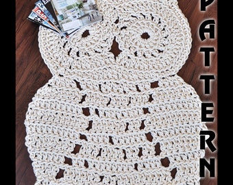 Rope Owl Rug Pattern - Crochet Pattern - Owl Decor