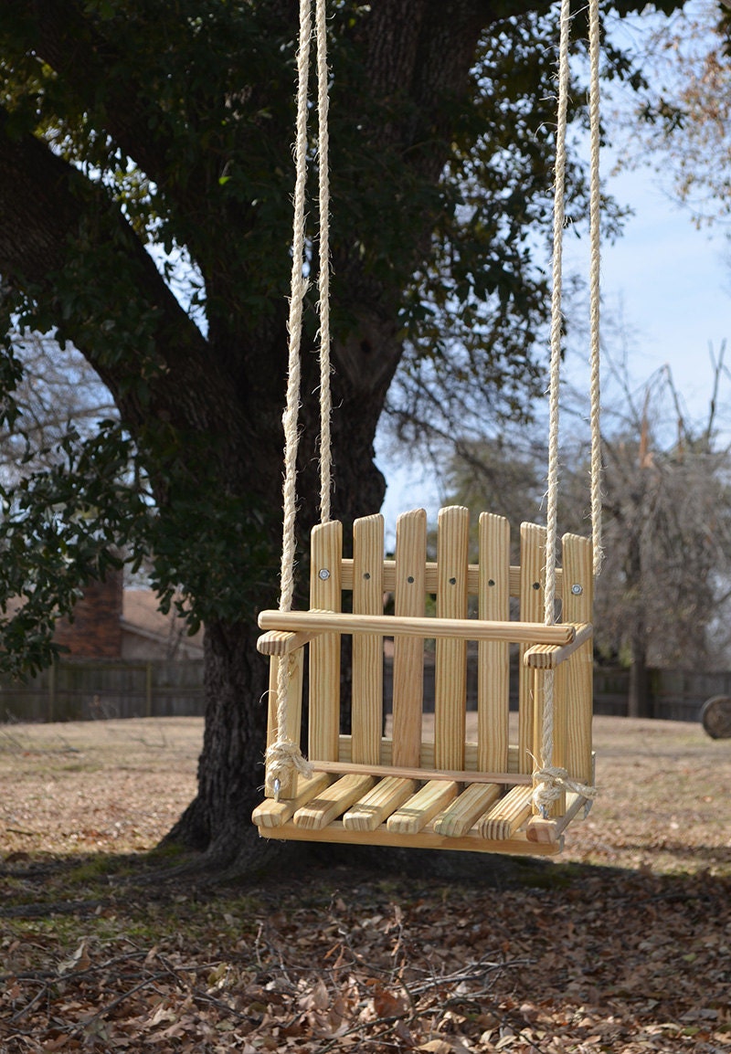 LARGE SIZE PINE Kids Wooden Swing Backyard Outdoor Toys