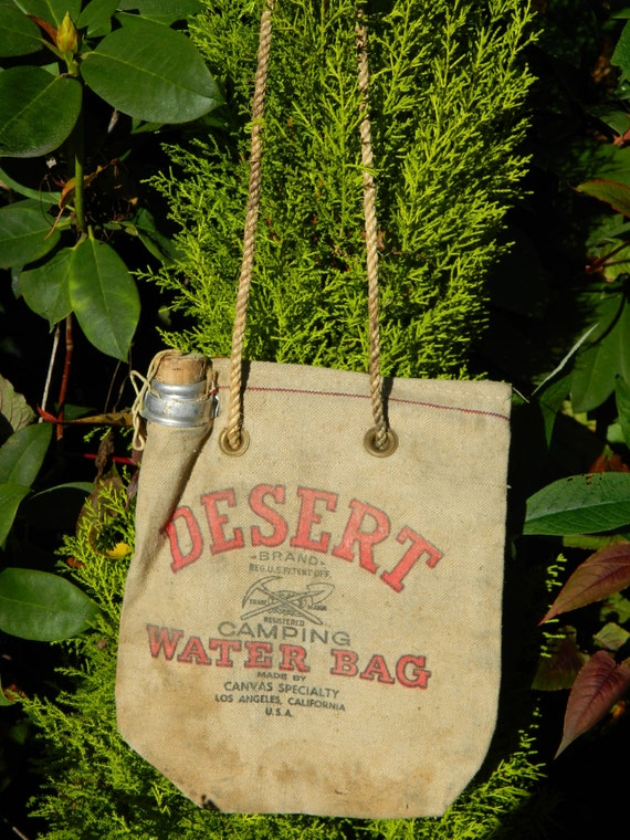 Vintage Desert Brand Camping Water Bag made by Canvas