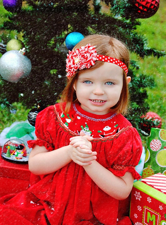 Red Santa Headband, Christmas Headband, Red Holiday Headband, Santa