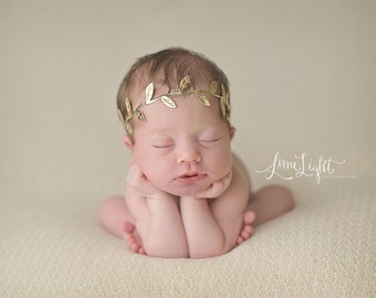 Flower Girl Headband - Baby headbands - Gold Headband - Baby Girl Headband - newborn headband, newborn girl headband, gold newborn headband,