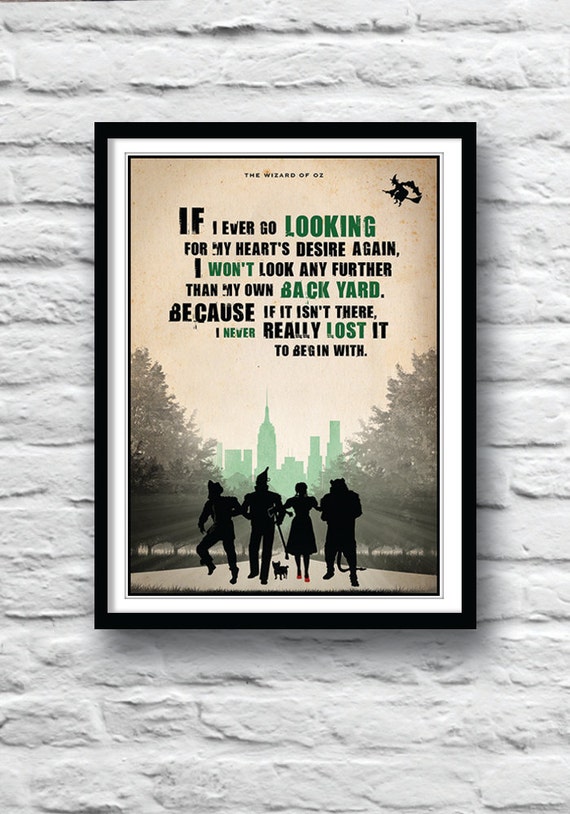 Poster, kitchen  of Movie  the print, Inspirational quote, Oz, Wall inspirational  The decor Wizard for quotes