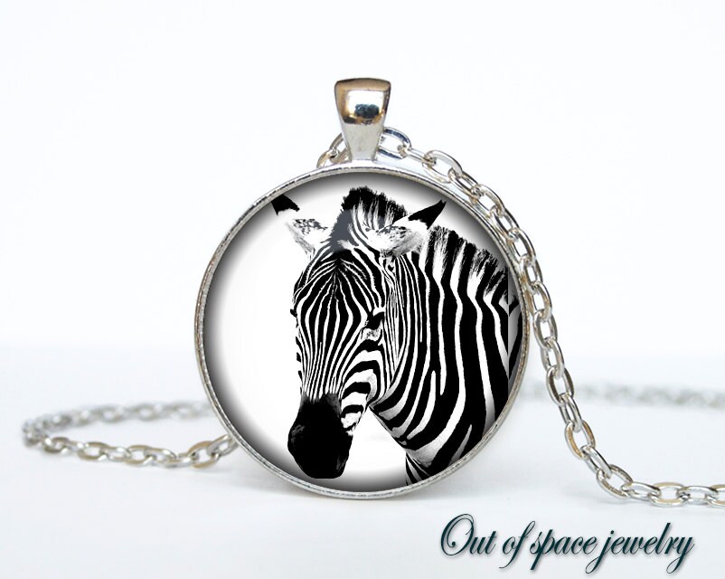 Zebra pendant Zebra necklace Zebra jewelry nature necklace