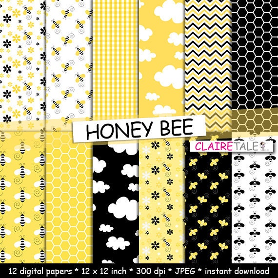 Download Bee digital paper: HONEY BEE paper pack with honey by ...