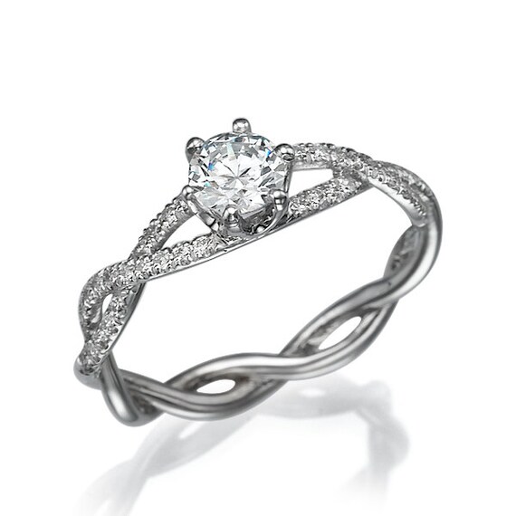 14k gold diamond infinity Engagement Ring ,Infinity band, White gold ...
