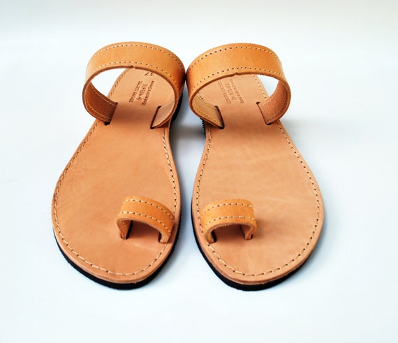 Toe Ring Sandal, Barefoot Brown Women Leather Sandals