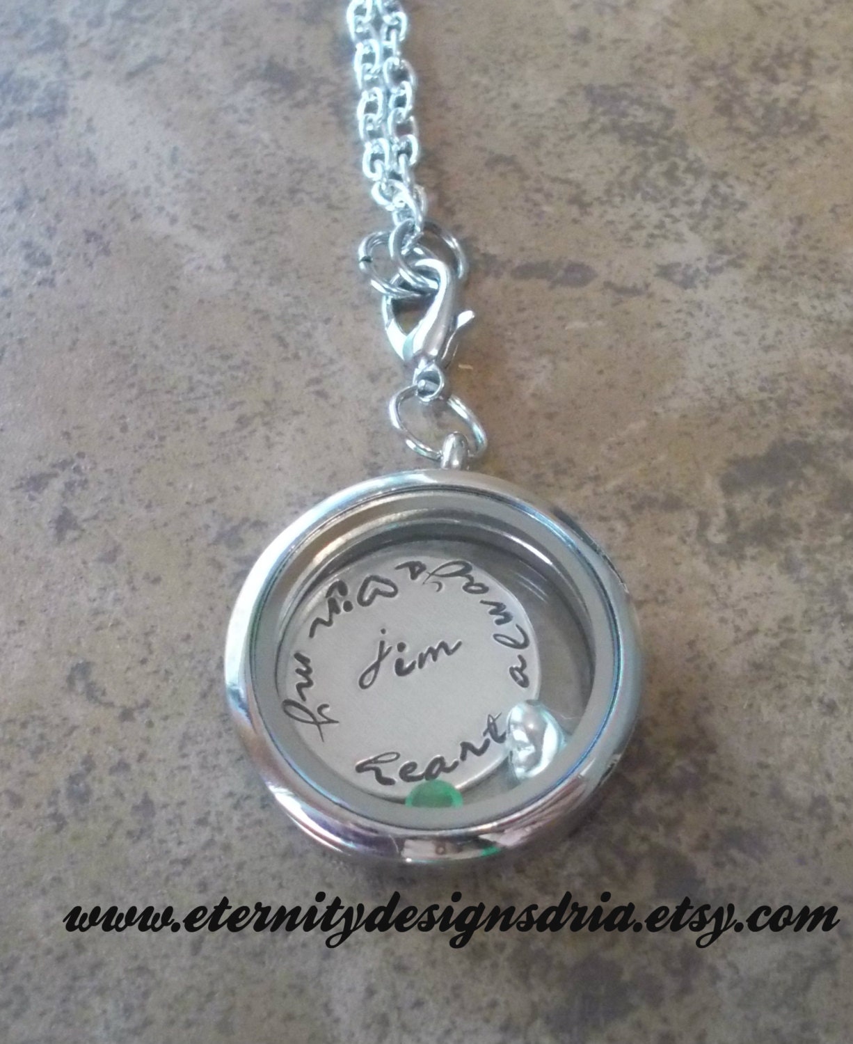 Personalized Glass Locket Memorial Necklace