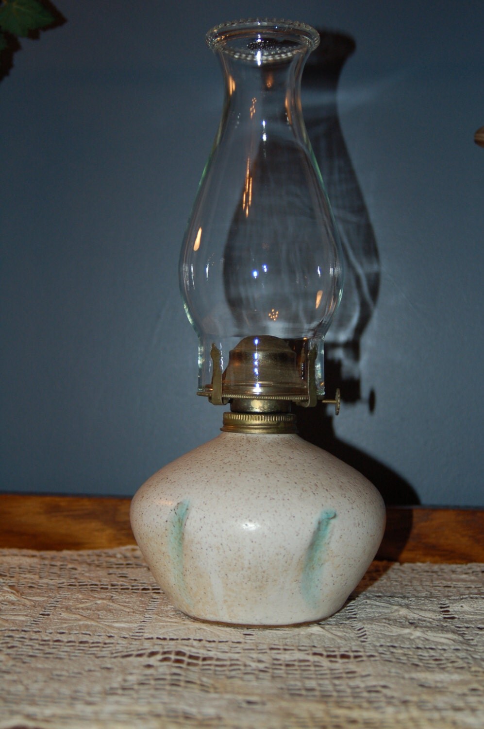 Pottery OIL LAMP Vintage Handmade Pottery by MrsWintersCottage