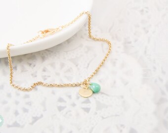 Apple Charm bracelet, turquoise bracelet, apple bracelet,chain bracelet, gold chain bracelet, cute bracelet, friendship bracelet, gold chain