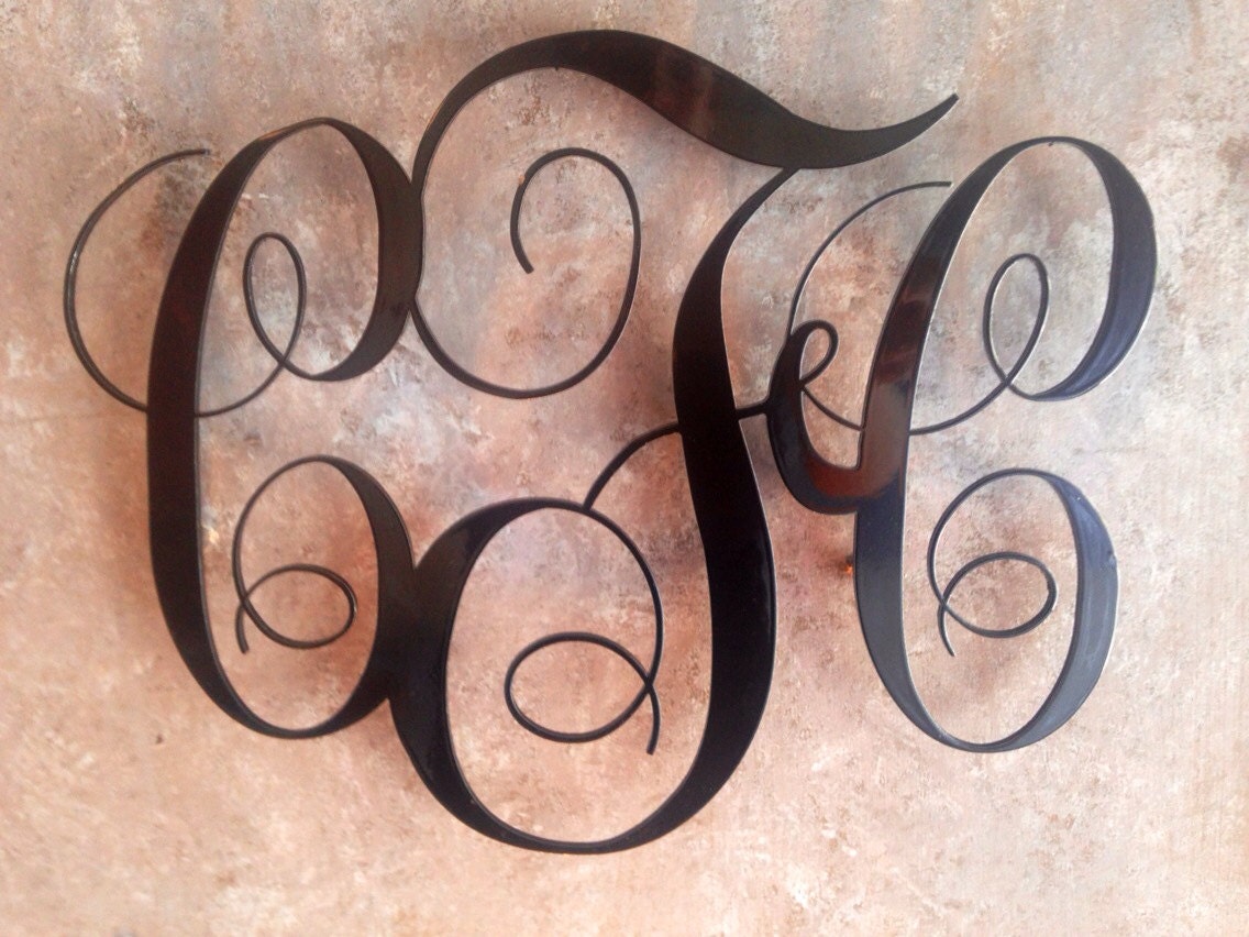 Personalized Monogram Metal Wall Art Custom Sign by INSPIREMEtals