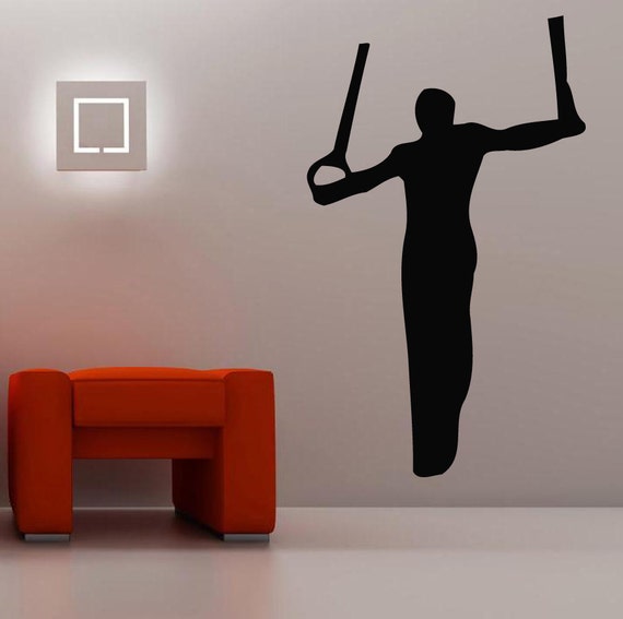 Wall Decals Gymnast Man on Rings Sport People Gym by DecalHouse