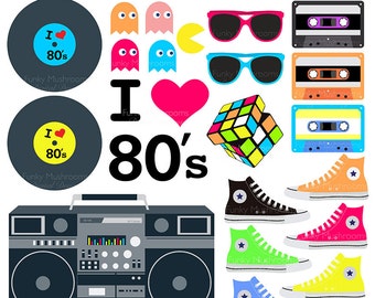 Digital Clipart - 80's Clip Art for Scrapbooking ...