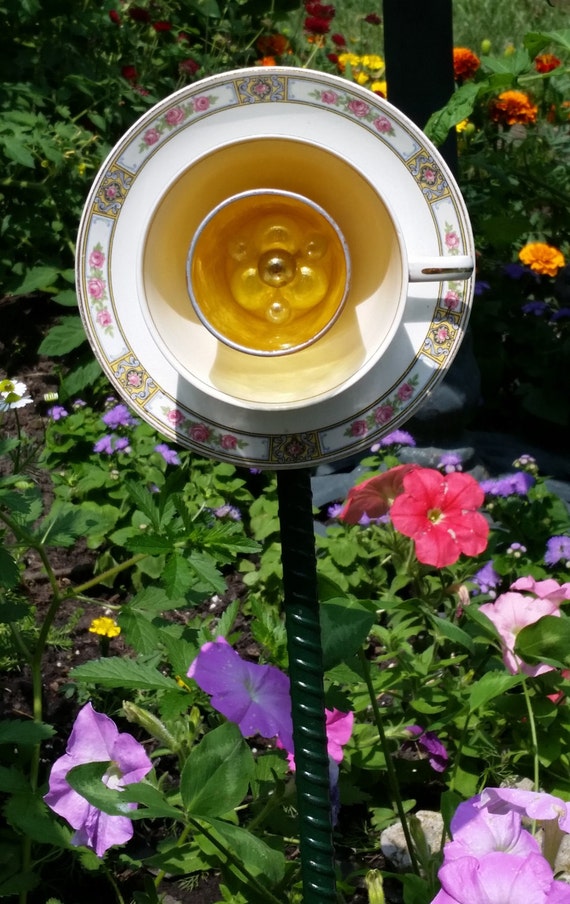 Tea Cup Flower Garden and Yard Art by AlisonSmithy on Etsy