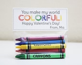 PRINTABLE Personalized Valentine Topper - You make my world colorful - Happy Valentine's Day - Bag Topper - DIY Il_170x135
