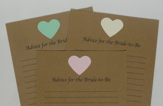 12 Advice Cards for the Bride-to-Be - Blank Advice Cards - Wedding - Wedding Shower - Wish Card - Wedding Advice Card