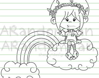 Digital Stamps- Gemma On Cloud Nine