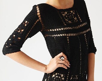 Cocktail crochet dress PATTERN, party crochet dress pattern, designer crochet dress pattern, detailed tutorial in English, instant download.