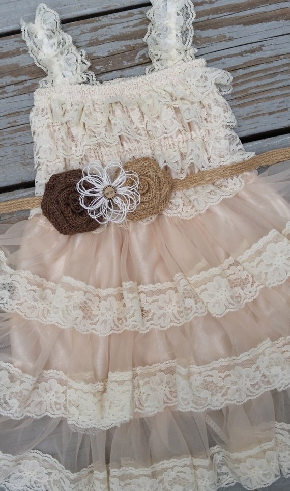 Country Flower Girl DressCountry Chic Dress by CountryCoutureCo