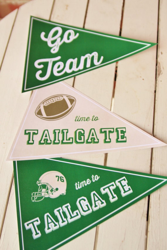 Vintage Football Printable Pennant Flags Instant Download