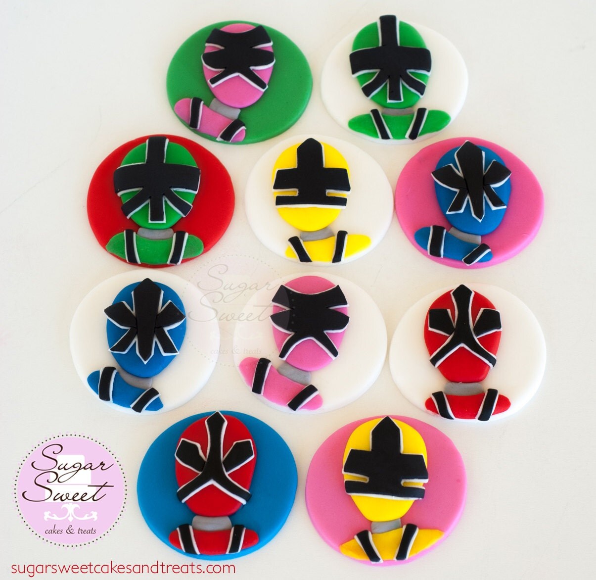 12 Power Rangers Samurai Cupcake Toppers by ShopSugarSweet on Etsy