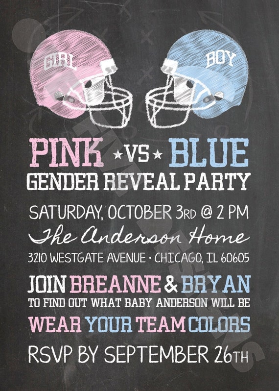 chalkboard football theme gender reveal