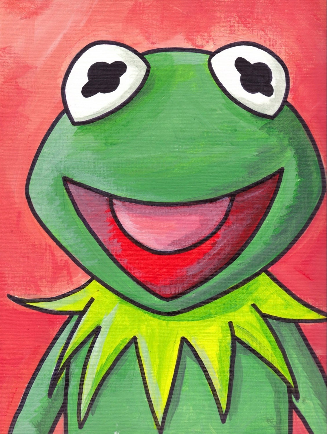 Kermit Muppets Painting Acrylic 9 x 12