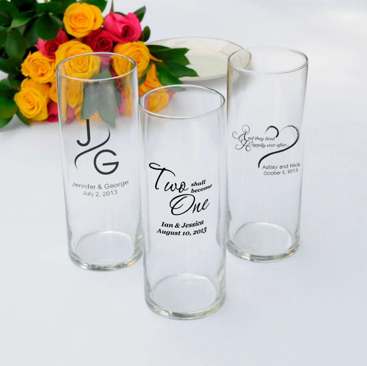 Personalized Wedding Favor Wedidng Vase Set Romance