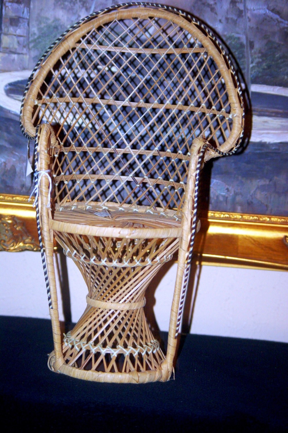 Beautiful Handcrafted Wicker Chair for Doll Display with tag – Haute Juice