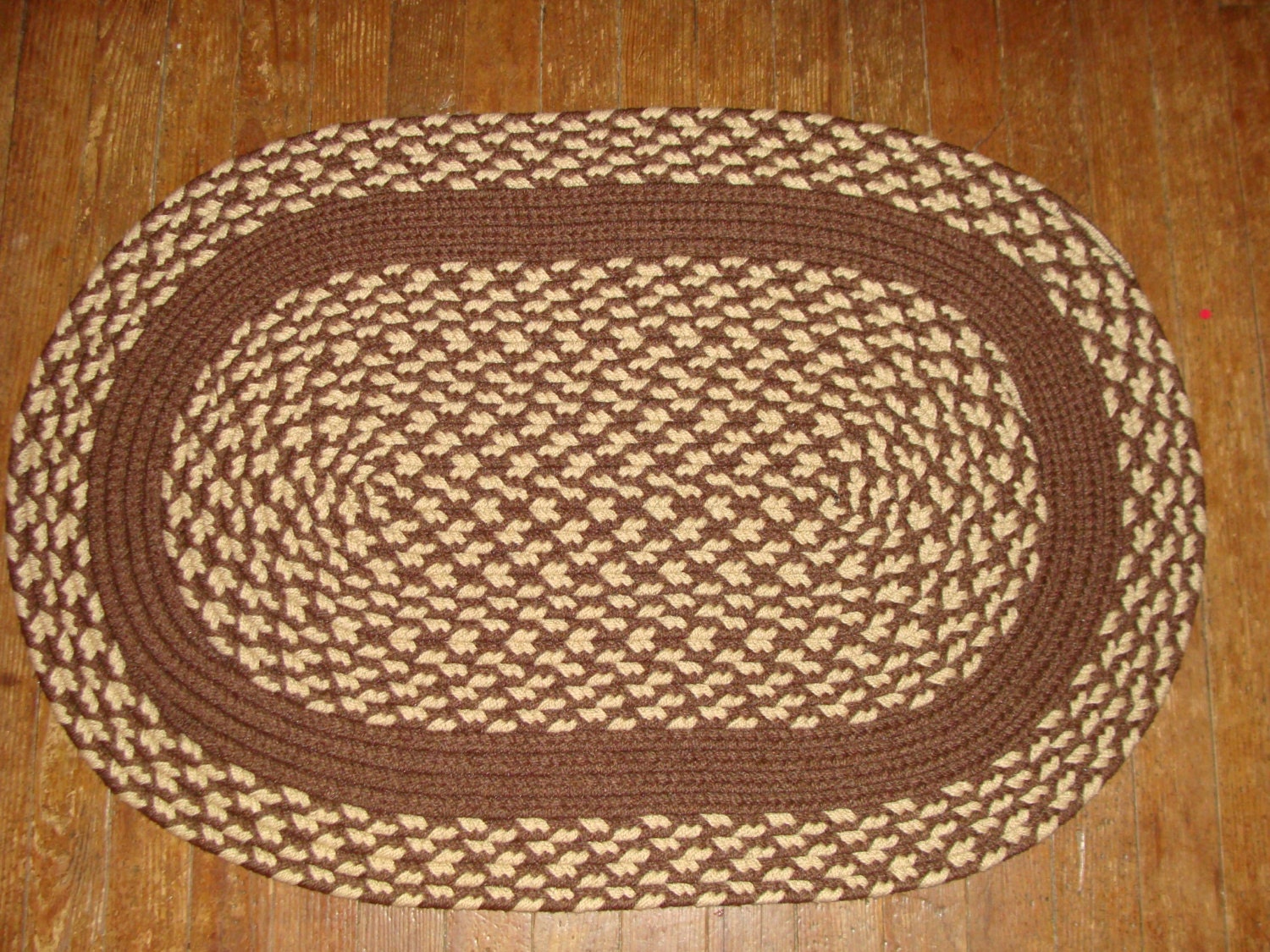 Braided oval area nylon yarn rug machine washable brown and