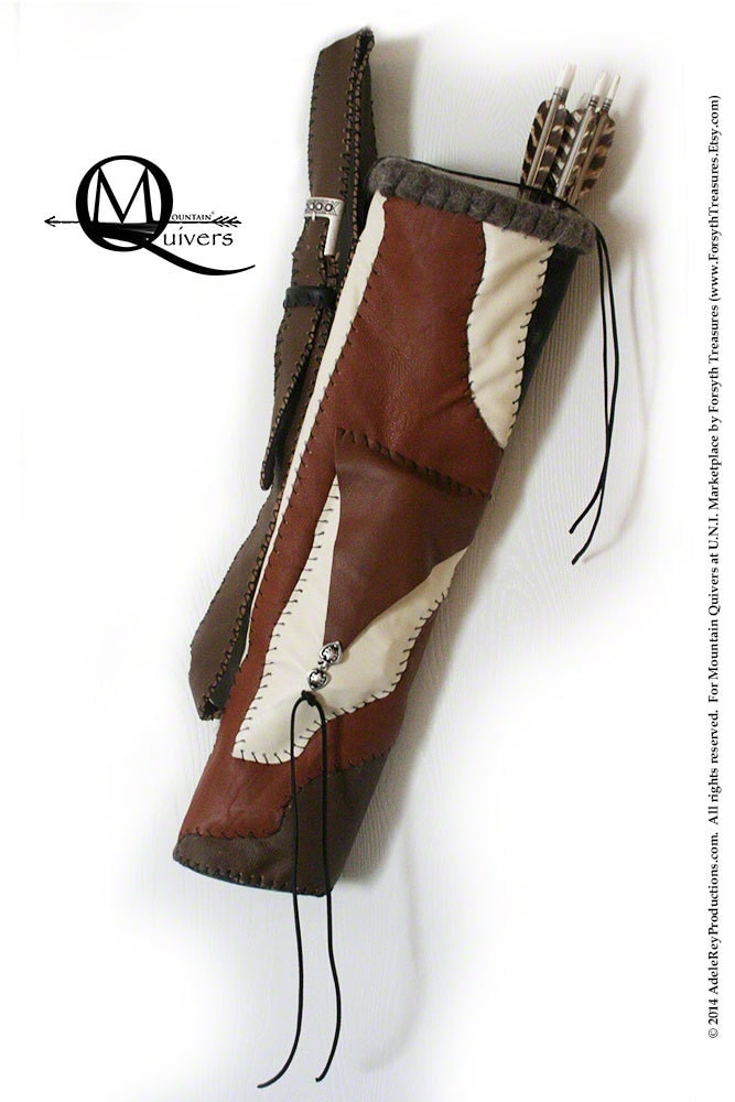 CUSTOM Leather Back Arrow Quiver IndianStyle by ForsythTreasures