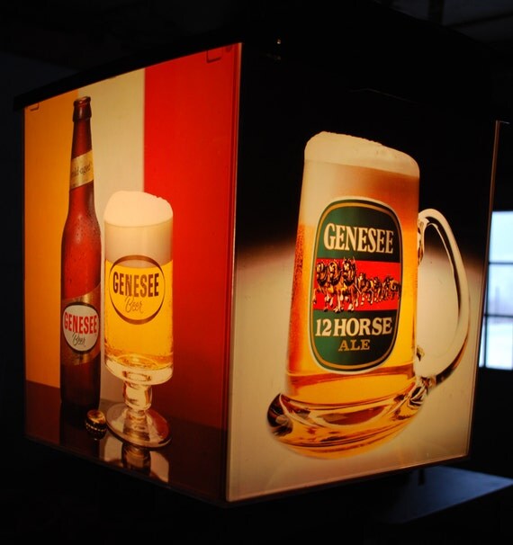 Vintage Genesee Beer Pool Table Hanging Light Rare