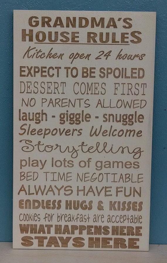 Grandma's House Rules Sign Nana Mimi Gma by CreativeLaserArt4U