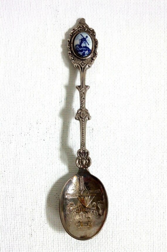 Souvenir Spoon Dutch Windmill Design Vintage Spoon from