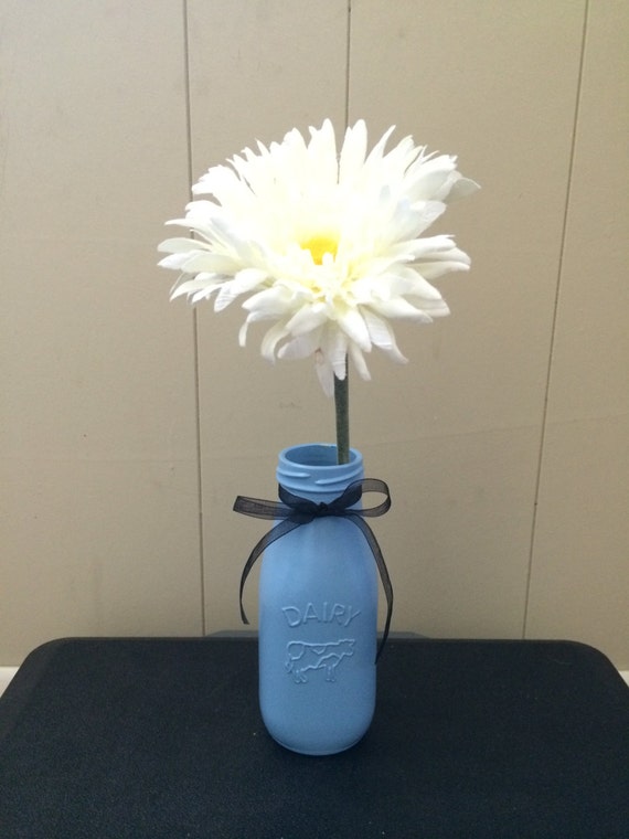 Blue Milk Jar Vase by PinspiredGoods on Etsy