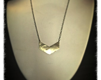 Brass chevron necklace