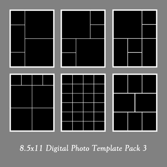 8.5x11 Digital Photo Template Pack Collage by LoveurstyleDesigns