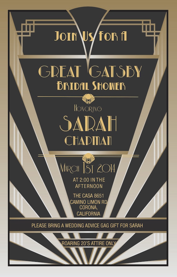 Gatsby Themed Party Invitations 2