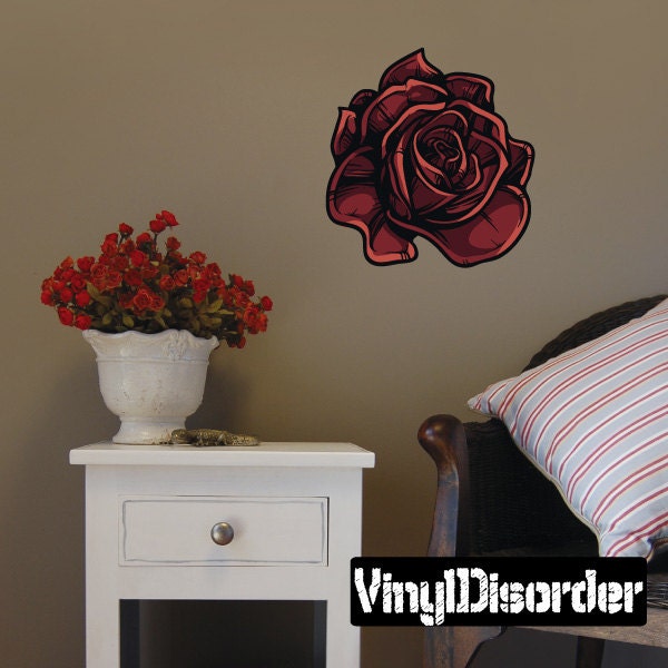 Rose Wall Decal Wall Fabric Vinyl Decal Removable and